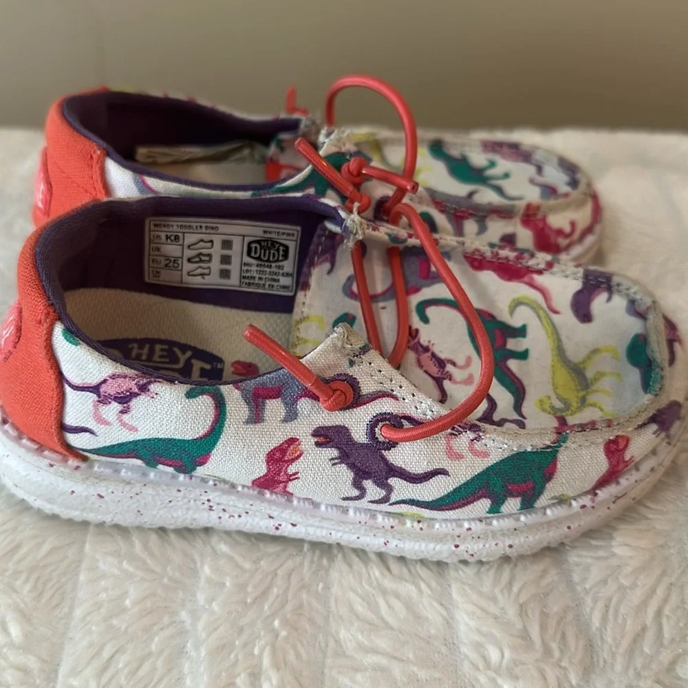 Hey Dude Kids Moccasins with Dinosaur Print - Picture 6 of 7